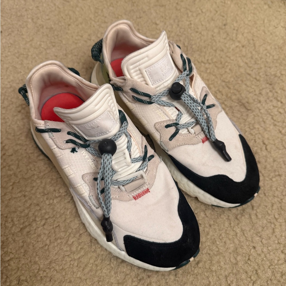 Adidas x Ivy Park Cream and Black Sneakers kids size 6.5 women 8.5